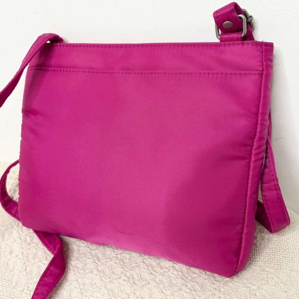 Travelon Hot Pink Crossbody Bag Lightweight Nylon Travel Purse - Picture 4 of 9